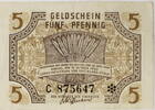 Rheinland-Pfalz, französische Besatzungszone 5 Pfennig Geldschein -