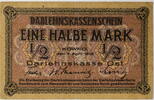 Deutschland, Kaiserreich, Kowno 1/2 Mark Darlehenskassenschein, Darlehenskasse Ost -