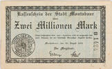 Montabaur, Stadt 2000000 Mark Kassenschein - Zwei Millionen Mark -
