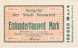 Neuwied, Stadt 100000 Mark Notgeldschein - Einhunderttausend Mark -
