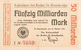St. Goarshausen, Kreis 50000000000 Mark Kassenschein - Fünfzig Milliarden Mark, I. -