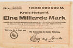 Westerburg, Kreis 1000000000 Mark Kreisnotgeld - Eine Milliarde Mark -