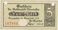 Wiesbaden 5 Mark Großnotgeldschein -