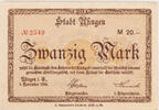 Usingen 20 Mark Banknote -