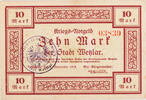 Wetzlar 10 Mark Kriegs-Notgeld - Zehn Mark - Stempel A - KN rot -