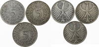 Bundesrepublik Deutschland 3 x 5 DM kompletter Jahrgang! -