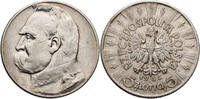Polen 5 Zloty Jozef Pilsudski - Kursmünze (1934-1938) -