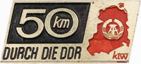 DDR Abzeichen Gesellschaft für Sport und Technik (GST) - Motorrad - 50 km durch die DDR -