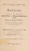 Frankfurt am Main Literatur Adolph E. Cahn, Auktion (36) am 5. November 1913 -
