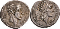 Römische Republik Denar C. Coelius Caldus, Kopf des C. Coelius Caldus / Kopf des Sol -