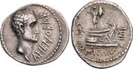 Imperatorische Prägungen Denar Cn. Domitius Ahenobarbus, Kopf / Prora mit Tropaeum, R! -