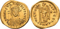 Byzanz Solidus Anastasius I., Büste / Victoria mit Kreuzszepter -