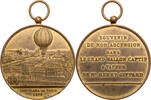 Frankreich, 3. Republik Tragbare Medaille Andenken an den Ballonflug des Henry Giffard -