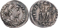 Römische Kaiserzeit Siliqua Magnus Maximus, Trier, Büste / VIRTVS ROMANORVM, Roma mit Globus und Szepter -