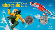 Österreich 2 x 5 Euro Auf die Olympischen Winterspiele 2010 - Skispringer und Snowboarder -