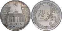 Belgien 20 Euro 25 Jahre Fall der Berliner Mauer - Brandenburger Tor -