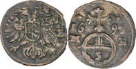 RDR, Schlesien 3 Pfennig Leopold (1657-1705) - Brieg -