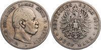 Kaiserreich, Preussen 5 Mark Wilhelm I. (1861-1888) – Kursmünze (1874-1876) -
