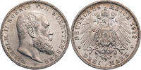 Kaiserreich, Württemberg 3 Mark Wilhelm II. (1891 bis 1918) - Kursmünze (1908-1914) -