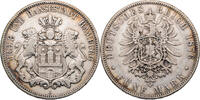 Kaiserreich, Hamburg 5 Mark Kursmünze (1875-1888) -
