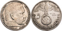 Drittes Reich 5 Reichsmark Hindenburg - Kursmünze (1936-1939) -