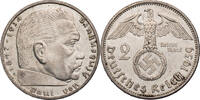 Drittes Reich 2 Reichsmark Hindenburg - Kursmünze (1936-1939) -