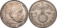 Drittes Reich 5 Reichsmark Hindenburg - Kursmünze (1936-1939) -