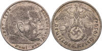 Drittes Reich 5 Reichsmark Hindenburg - Kursmünze (1936-1939) -