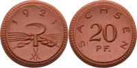 Sachsen 20 Pfennig Notmünze aus Böttgersteinzeug -