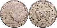 Drittes Reich 5 Reichsmark 1935 A Hindenburg - Kursm&uuml;nze (1935-1936) ss+ 35,00 EUR  Excl. 10,00 EUR Verzending