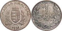 Ungarn, K&ouml;nigreich 1 Peng&ouml; 1938 BP Kursm&uuml;nze (1926-1939) ss+ 20,00 EUR  Excl. 10,00 EUR Verzending