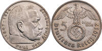 Drittes Reich 5 Reichsmark 1937 F Hindenburg - Kursm&uuml;nze (1936-1939) ss 35,00 EUR  Excl. 10,00 EUR Verzending