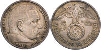 Drittes Reich 5 Reichsmark 1939 B Hindenburg - Kursm&uuml;nze (1936-1939) ss 35,00 EUR  Excl. 10,00 EUR Verzending
