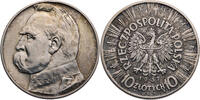 Polen 10 Zlotych 1937 Jozef Pilsudski - Kursm&uuml;nze (1934-1939) ss 65,00 EUR  Excl. 10,00 EUR Verzending
