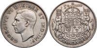 Kanada 50 Cents 1945 George VI. (1936-1952) - Kursm&uuml;nze (1937-1947) vz, ... 25,00 EUR  Excl. 10,00 EUR Verzending