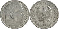Drittes Reich 5 Reichsmark Hindenburg - Kursmünze (1935-1936) -