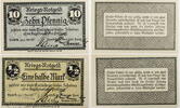 Horst-Emscher 10 Pfennig, 1/2 Mark Lot von 2 verschiedenen Scheinen -