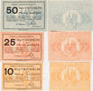 Limburg an der Lahn 10, 25, 50 Pfennig Komplette Serie von 3 Scheinen -