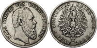 Kaiserreich, Württemberg 5 Mark Karl (1864-1891) - Kursmünze (1874-1888) -