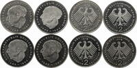 Bundesrepublik Deutschland 4 x 2 DM 2 D-Mark Kursmünzen Theodor Heuss -