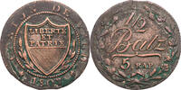 Schweiz, Waadt 1/2 Batzen (5 Rappen) Kursmünze (1804-1819) -