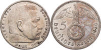 Drittes Reich 5 Reichsmark Hindenburg - Kursmünze (1936-1939) -