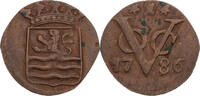 VOC, Zeeland, Niederlande 1 Duit Verenigde Oost-Indische Compagnie, Provincie Zeeland -