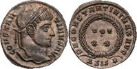 Römische Kaiserzeit Follis Constantinus I., Siscia, Kopf / Votakranz -