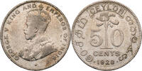 Sri Lanka (Ceylon) 50 Cents George V. (1910-1936) - Kursmünze (1919-1929) -