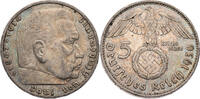 Drittes Reich 5 Reichsmark Hindenburg - Kursmünze (1936-1939) -