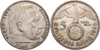 Drittes Reich 5 Reichsmark Hindenburg - Kursmünze (1936-1939) -