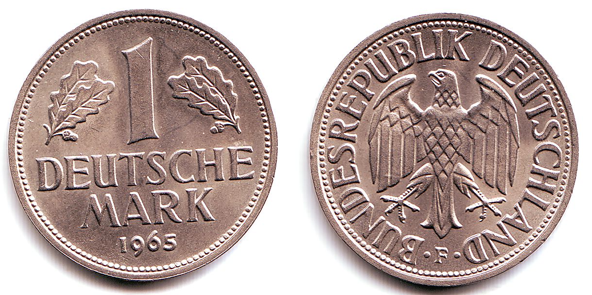 Deutschland 1 Mark 1965 F Cn Munze 1 Deutsche Mark J 385 Bu Ms65 70 Ma Shops
