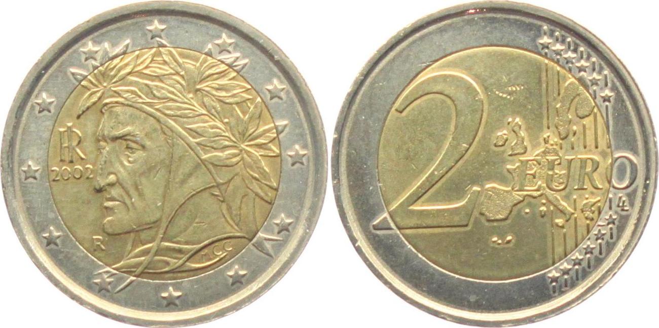 Pièce De 2 Euros Dante Alighieri 2002