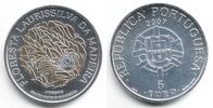 Portugal 5 Euro UNESCO 2007 mit Goldapplikation -